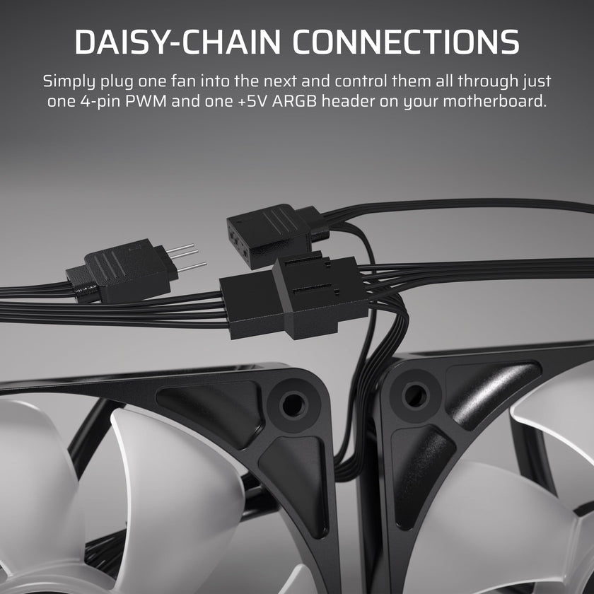 CORSAIR RS120 ARGB 120mm PWM Fans – Daisy-Chain Connection – Low-Noise – Magnetic Dome Bearing – Triple Pack – Black 🍁 All In One Marketplace Canada