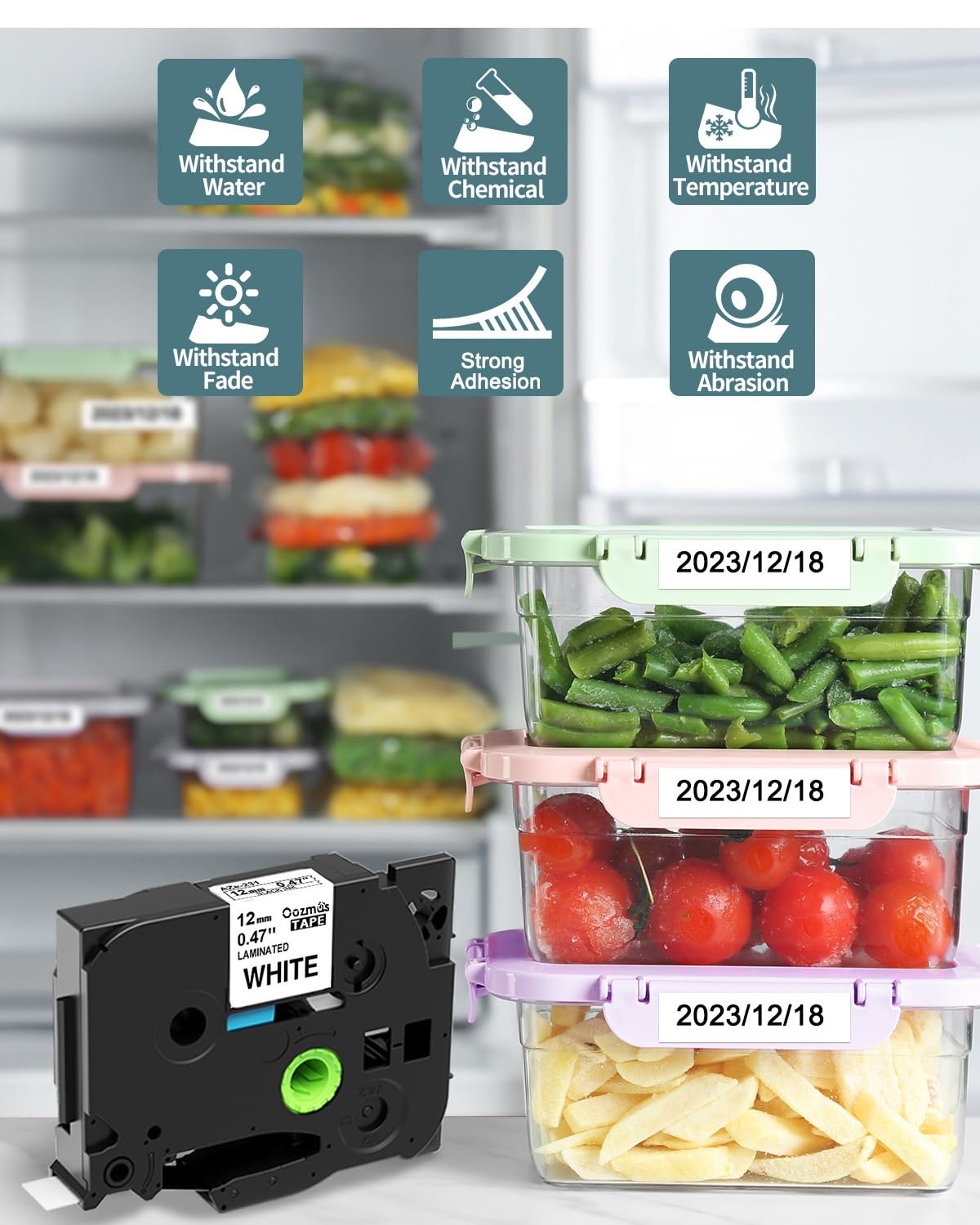 5 Pack Replacement for TZe-231 P Touch Label Tape Compatible with Brother P-Touch (TZ231 TZe231) Standard Laminated 12mm, Black on White, for Label Maker Tape PTH110 PT-D210 D220 D200 H100 🍁 All In One Marketplace Canada