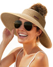 FURTALK Sun Visor Hats for Women Wide Brim Straw Roll Up Ponytail Summer Beach Hat UV UPF 50 Packable Foldable Travel 🍁 All In One Marketplace Canada