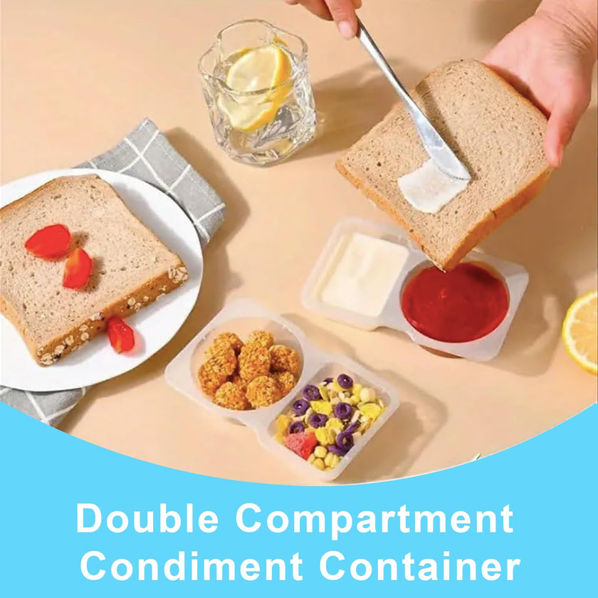 Pure Future 20-Pack Reusable Double Compartment Snack Containers with Lids - BPA-Free PP Meal Prep Bento Boxes for Lunch, Fruit & Dips, Microwave/Dishwasher Safe 🍁 All In One Marketplace Canada
