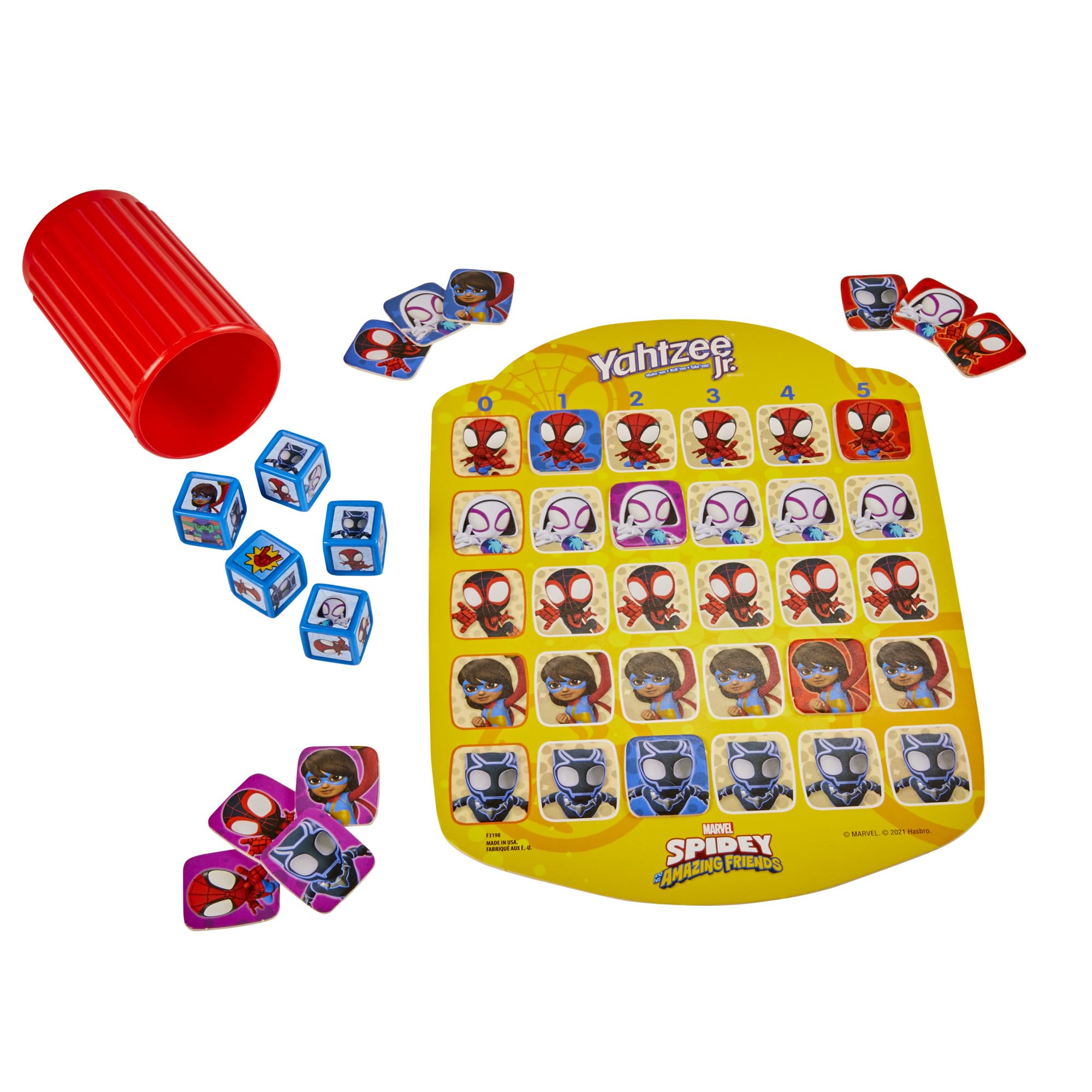 Hasbro Yahtzee Jr.: Marvel Spidey and His Amazing Friends Edition Board Game for Kids Ages 4 and Up, Counting and Matching Game for Preschoolers, English 🍁 All In One Marketplace Canada
