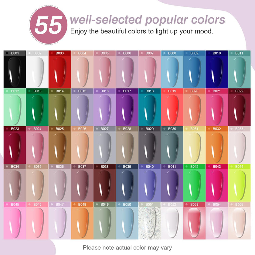 JODSONE 60 PCS Gel Nail Polish Kit with U V Light Base and Matte Glossy Top Coat Nail Gel Polish Soak off Manicure Accessory Tools Suitable for All Seasons 🍁 All In One Marketplace Canada