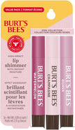 Burt's Bees Lip Shimmer, 100% Natural Origin Lip Gloss, Tinted Lip Colour | Get Soft and Hydrated Lips | Pack of 3 - (Pink) Champagne, Watermelon, Guava 🍁 All In One Marketplace Canada