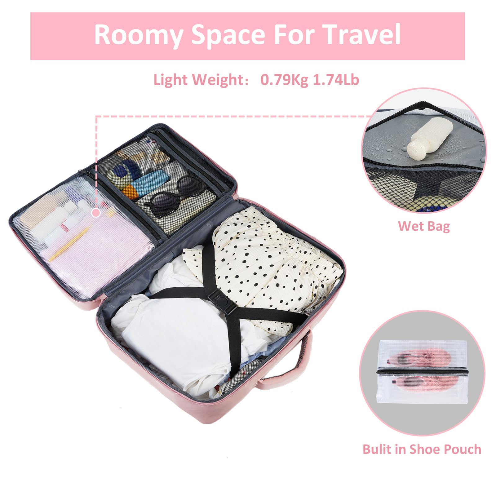 Taygeer Travel Backpack for Women, Carry On Backpack with Shoe Pouch, TSA 15.6inch Laptop Backpack Flight Approved, College Nurse Bag Casual Daypack for Weekender Business Hiking, Pink 🍁 All In One Marketplace Canada