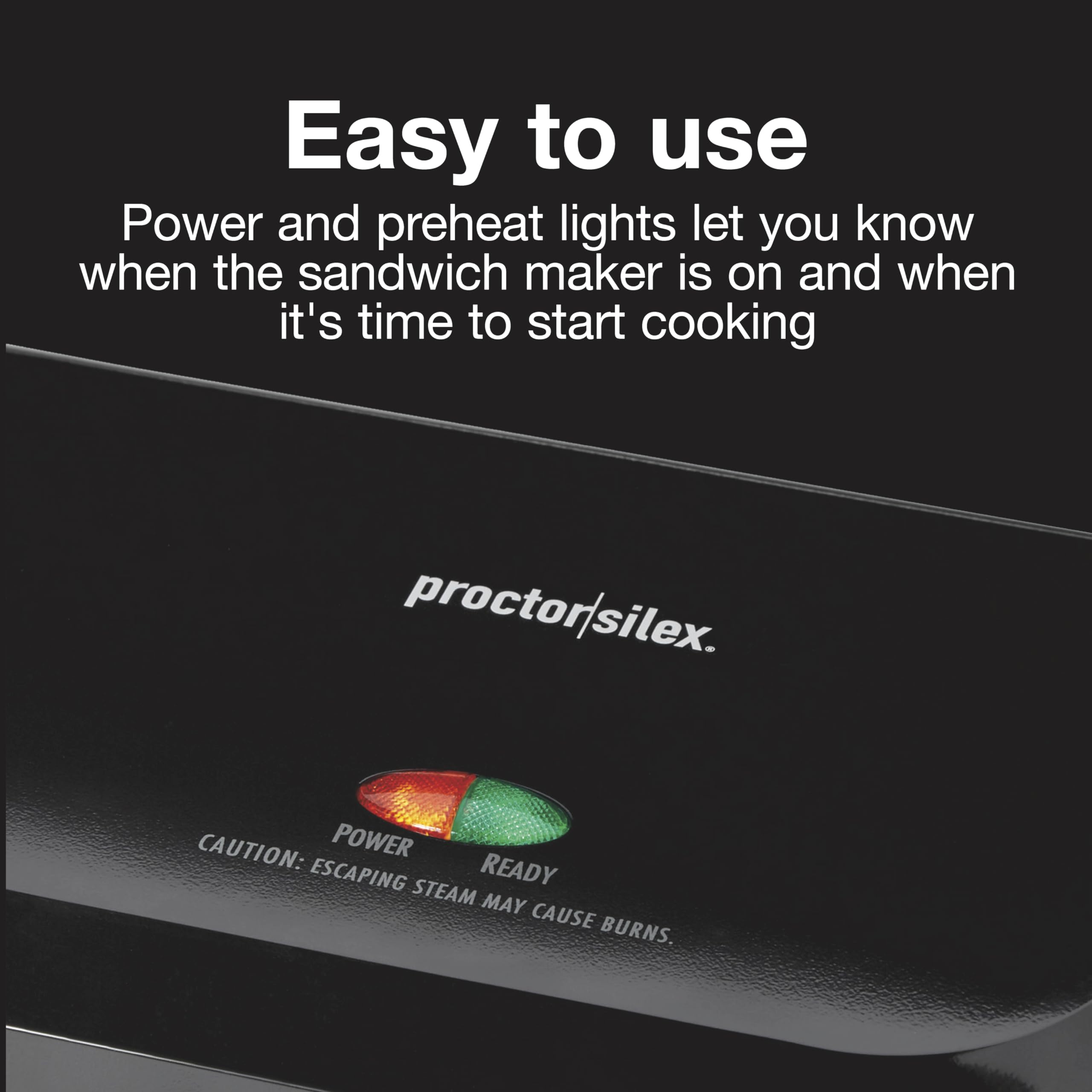 Proctor Silex 4 Serving Panini Press, Sandwich Maker and Compact Indoor Grill, Upright Storage, Easy Clean Nonstick Grids, Black (25440PS) 🍁 All In One Marketplace Canada