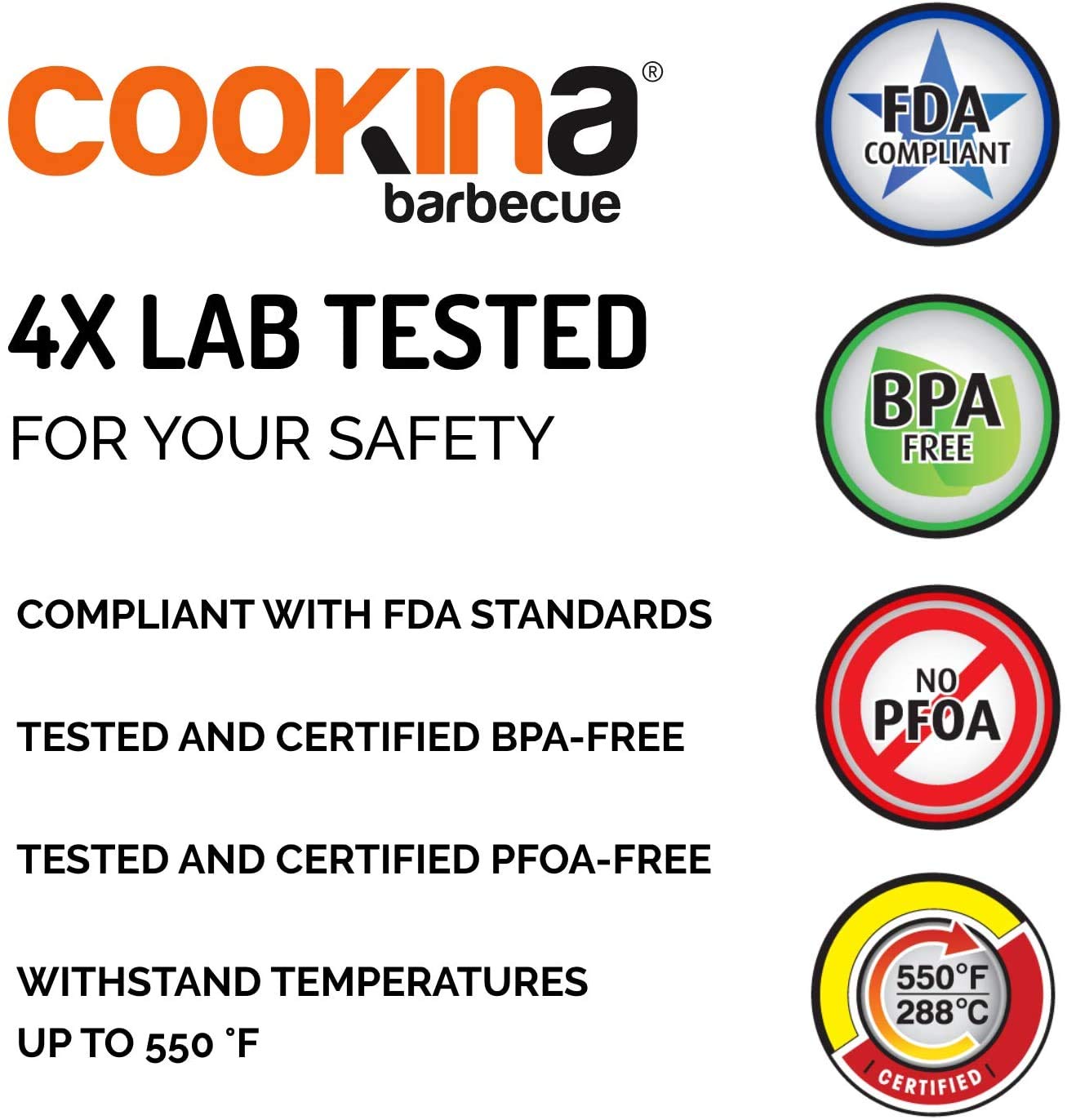 COOKINA BBQ Reusable Grill Mat (Pack of 2) - 100% Non-Stick, Easy to Clean Grilling Sheet for Smokers, as well as Gas, Charcoal and Electric Barbecues 🍁 All In One Marketplace Canada