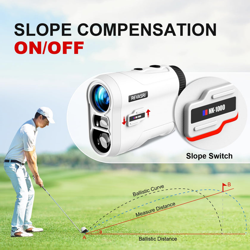 REVASRI Golf Rangefinder with Slope and Pin Lock Vibration, External Slope Switch for Golf Tournament Legal, Rangefinders with Rechargeable Battery 1000YDS Laser Range Finder 🍁 All In One Marketplace Canada
