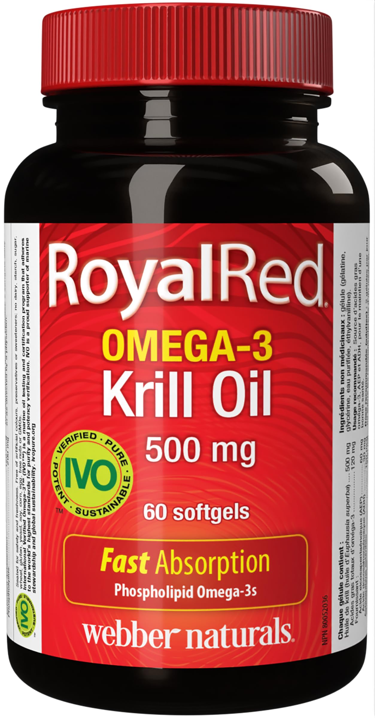 Webber Naturals RoyalRed Krill Oil 500 mg, 60 Softgels, Supports Cardiovascular Health and Brain Function, Antioxidant Support 🍁 All In One Marketplace Canada