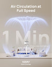 DREO Smart Fan for Bedroom, 120° +120° Omni-Directional Oscillating Fans, 90ft Quiet Pedestal Fan with RGB Light, 9 Speeds, 6 Modes, 20dB, 8H Timer, Wi-Fi/Voice/Alexa, 37-42