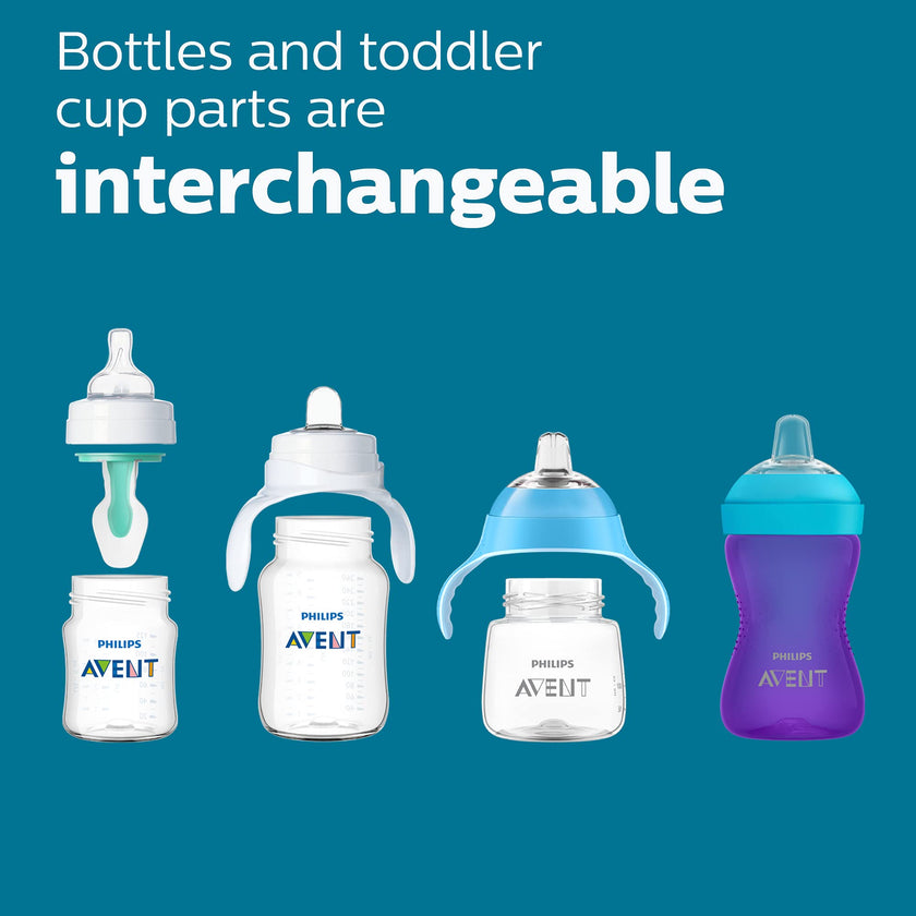 Philips Avent Anti-Colic Bottle with AirFree Vent, 4oz, with Flow 1 Nipples, 0m+, 4pk, Clear, SCY701/04 🍁 All In One Marketplace Canada