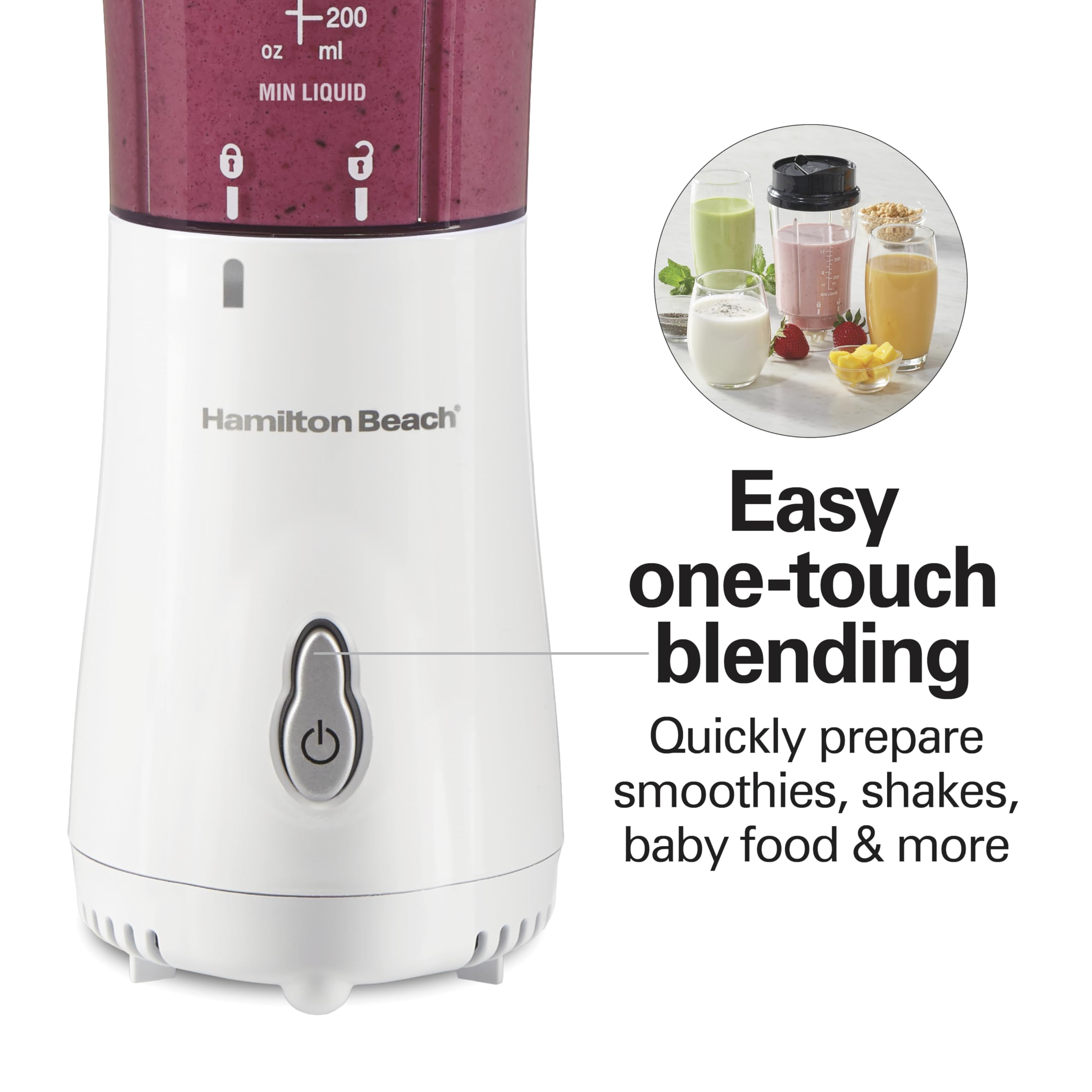 Hamilton Beach 51101V Personal Blender with Travel Lid, White 🍁 All In One Marketplace Canada