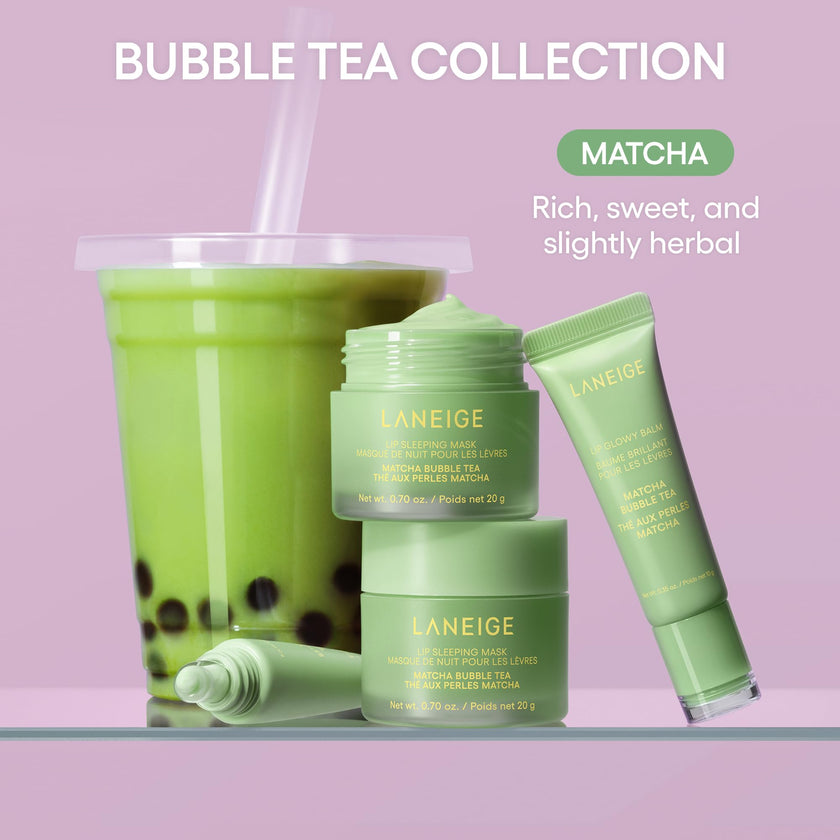 LANEIGE Lip Glowy Balm Matcha Bubble Tea: Nourishing Sheer-Tinted Balm for Daytime Lip Hydration 🍁 All In One Marketplace Canada