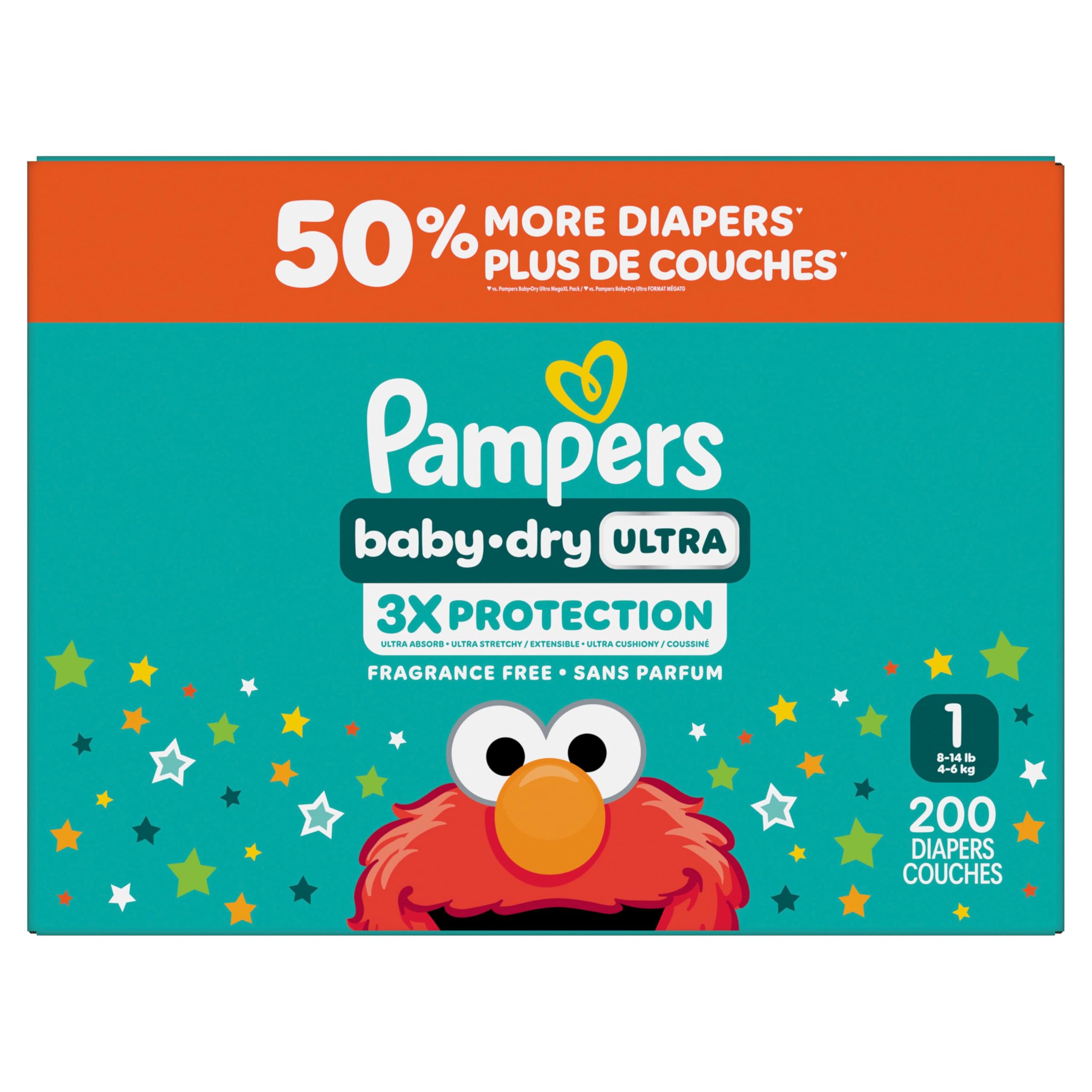 Pampers Baby Dry Ultra Diapers, Size 1, Absorbent Disposable Diapers, 1 Pack (Count of 200) 🍁 All In One Marketplace Canada
