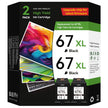 67XL Black Ink Cartridges Compatible for HP 67 Ink Cartridges Compatible for HP Ink 67 Fit for DeskJet 4155e 2855e 2755e 2700 2700e 2800e 4100 4255e 2734e Envy 6055e 6455e 6000 6400 Printer(2 Black) 🍁 All In One Marketplace Canada