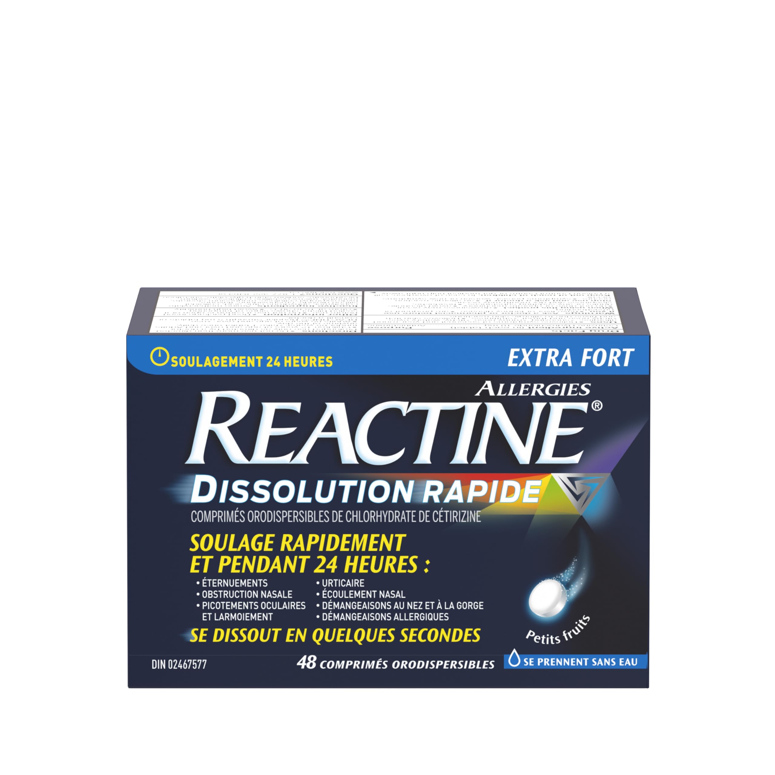 Reactine Rapid Dissolve Antihistamine Tablets - Allergy Medication with 10mg Cetirizine for 24-Hour Relief from Sneezing, Runny Nose & Watery Eyes - No Water Needed for Indoor & Outdoor 48 Count 🍁 All In One Marketplace Canada