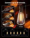 VIPAR Outdoor String Lights 60FT LED Patio Lights Waterproof with 28 Shatterproof ST38 Edison Bulbs Outside Hanging Light Dimmable Connectable for Porch, Deck, Garden, Backyard, Balcony, Decor, 2700K 🍁 All In One Marketplace Canada