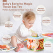 hahaland Baby Tissue Box Toy - Montessori Baby Toys 6-12 Months, Mirror Sensory Toys for Babies 12-18 Months, Boy Girl Gifts for 6M+ 🍁 All In One Marketplace Canada