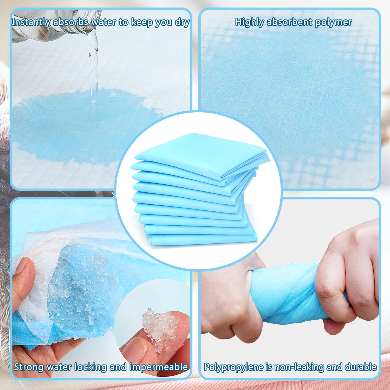OBYFGILY 100 Pack Disposable Changing Pads, Portable Diaper Change Pad for Baby, Super Absorbent Leak-Proof Incontinence Bed Table Pee Mat for Travel and Home 🍁 All In One Marketplace Canada