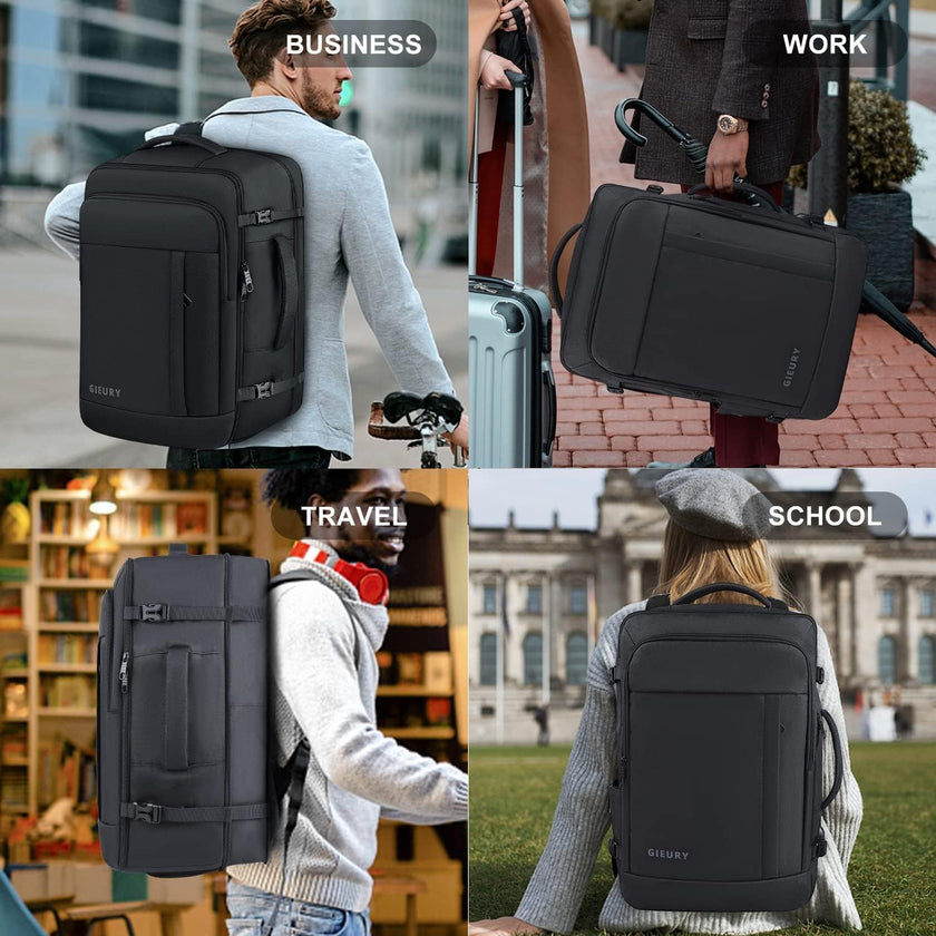 Carry On Backpack, 50L Travel Backpack, Luggage Backpack TSA Flight Approved Laptop Backpack for Men & Women, Large Expandable Backpack 40L Daypack Lightweight Business Weekender Bag, Black 🍁 All In One Marketplace Canada