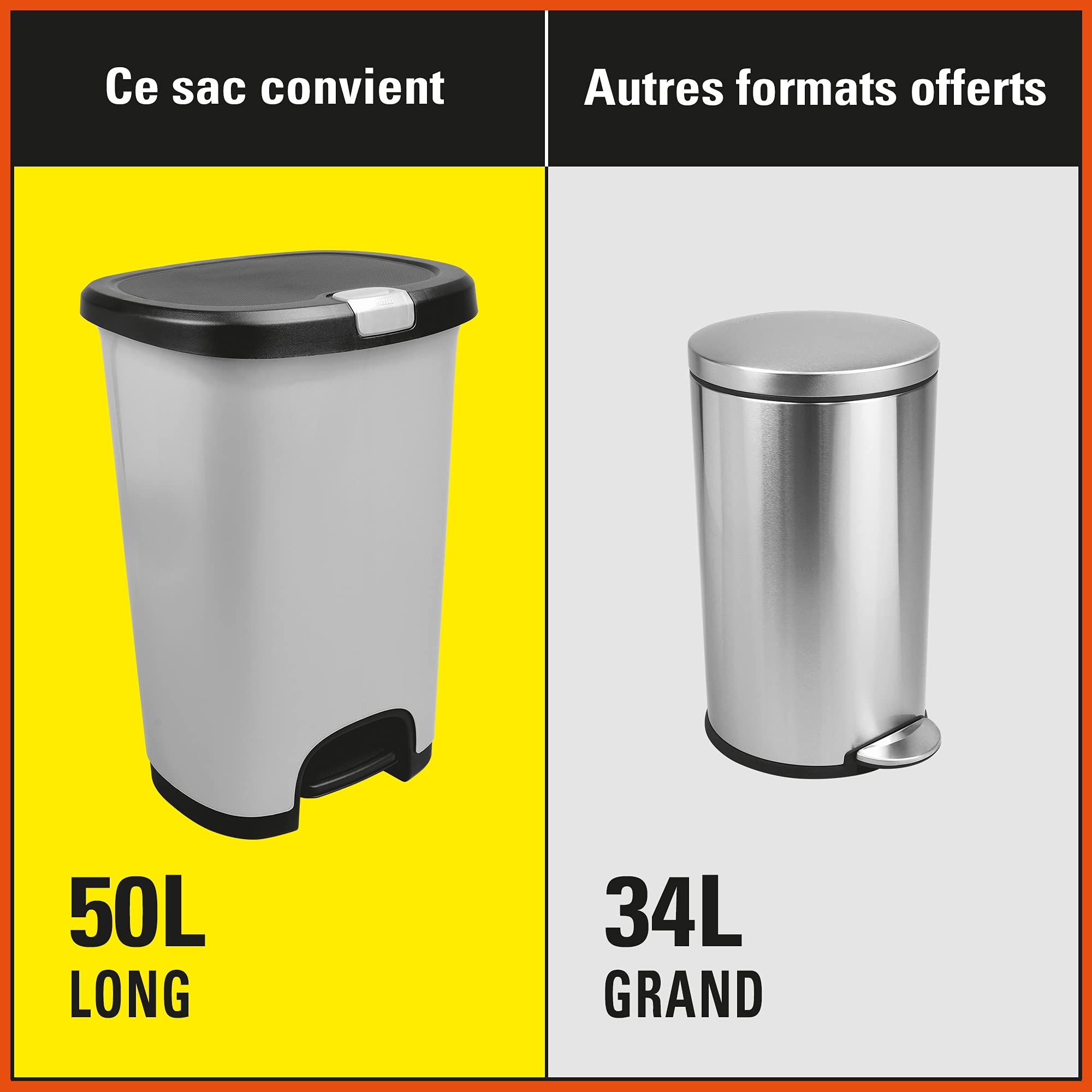 Hefty™ Ultra Strong 100ct Clear Garbage Bags Tall 50 L, Drawstring, Arm and Hammer odour neutralizer, MEGA Recycling/Waste/Kitchen/Trash Plastic Pack bags, Fits simplehuman code N 🍁 All In One Marketplace Canada