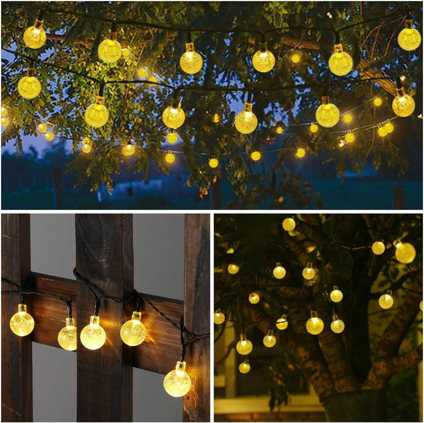 Toodour Solar String Lights Outdoor, 56ft 100 LED Globe String Lights, Waterproof Crystall Ball Lights Solar Patio Lights with 8 Modes for Garden Lawn Gazebo Yard, Outdoor Decorations - Warm White 🍁 All In One Marketplace Canada