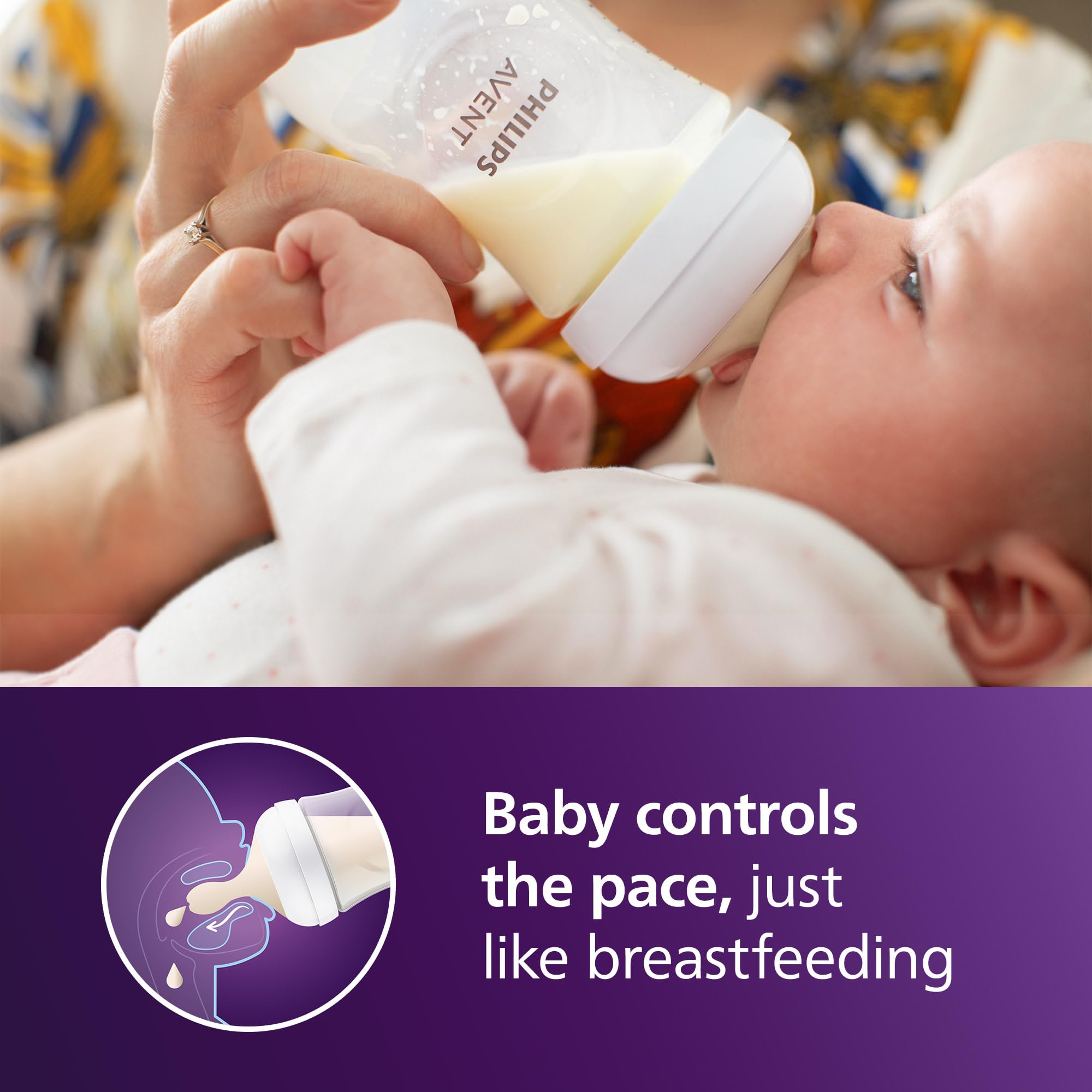 Philips Avent Natural Baby Bottles with Natural Response Nipples (Medium Flow, Flow 3), 9oz, 4-pack, SCY903/04 🍁 All In One Marketplace Canada