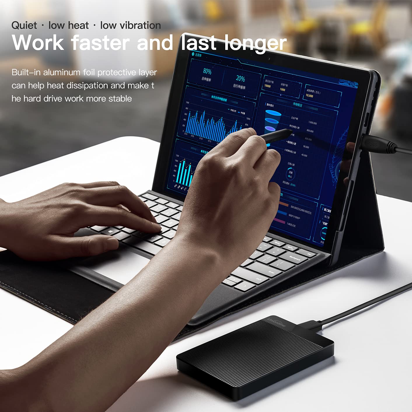 UnionSine 1TB Ultra Slim Portable External Hard Drive HDD-USB 3.0 Storage for PC, Mac, Laptop, PS4, Xbox one, Xbox 360-(Black) 🍁 All In One Marketplace Canada