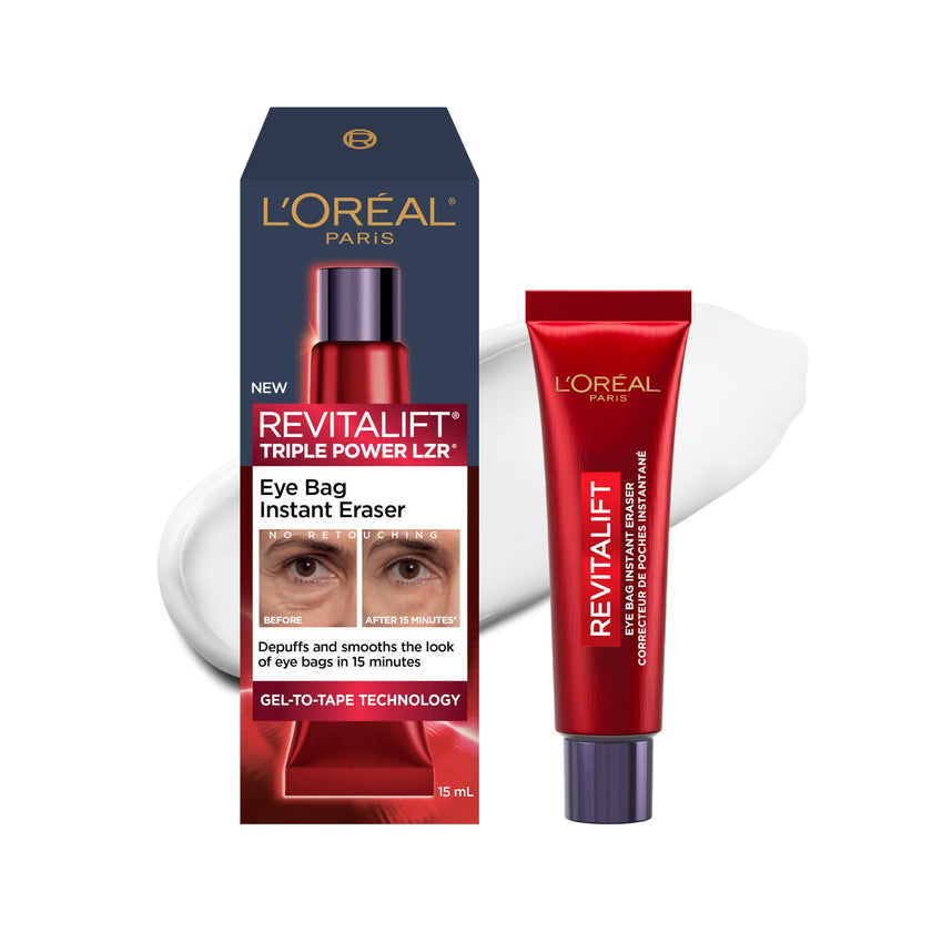 L'Oréal Paris Revitalift Triple Power LZR Instant Eraser Eye Cream, Under Eye Cream for Puffiness and Wrinkles, Anti Aging, Needle-Free Procedure Alternative, 15 mL 🍁 All In One Marketplace Canada