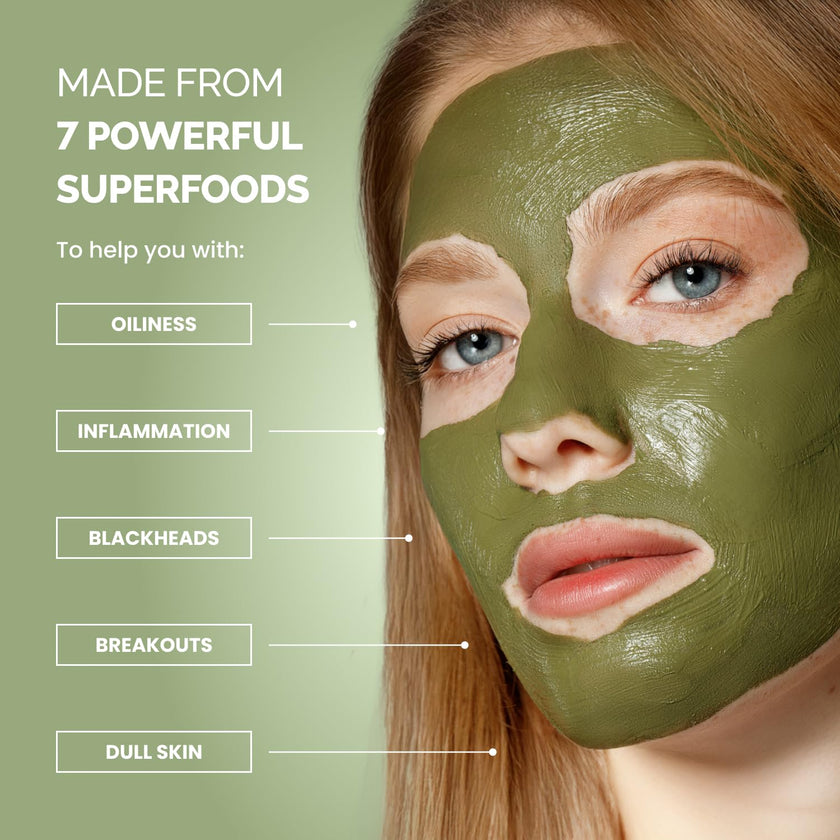 PLANTIFIQUE Clay Mask with Avocado & Superfoods - Korean Face Masks Skincare Products - Dermatologically Tested - Masque Visage Beauté - Gift Idea, 110g / 3.88 fl oz 🍁 All In One Marketplace Canada