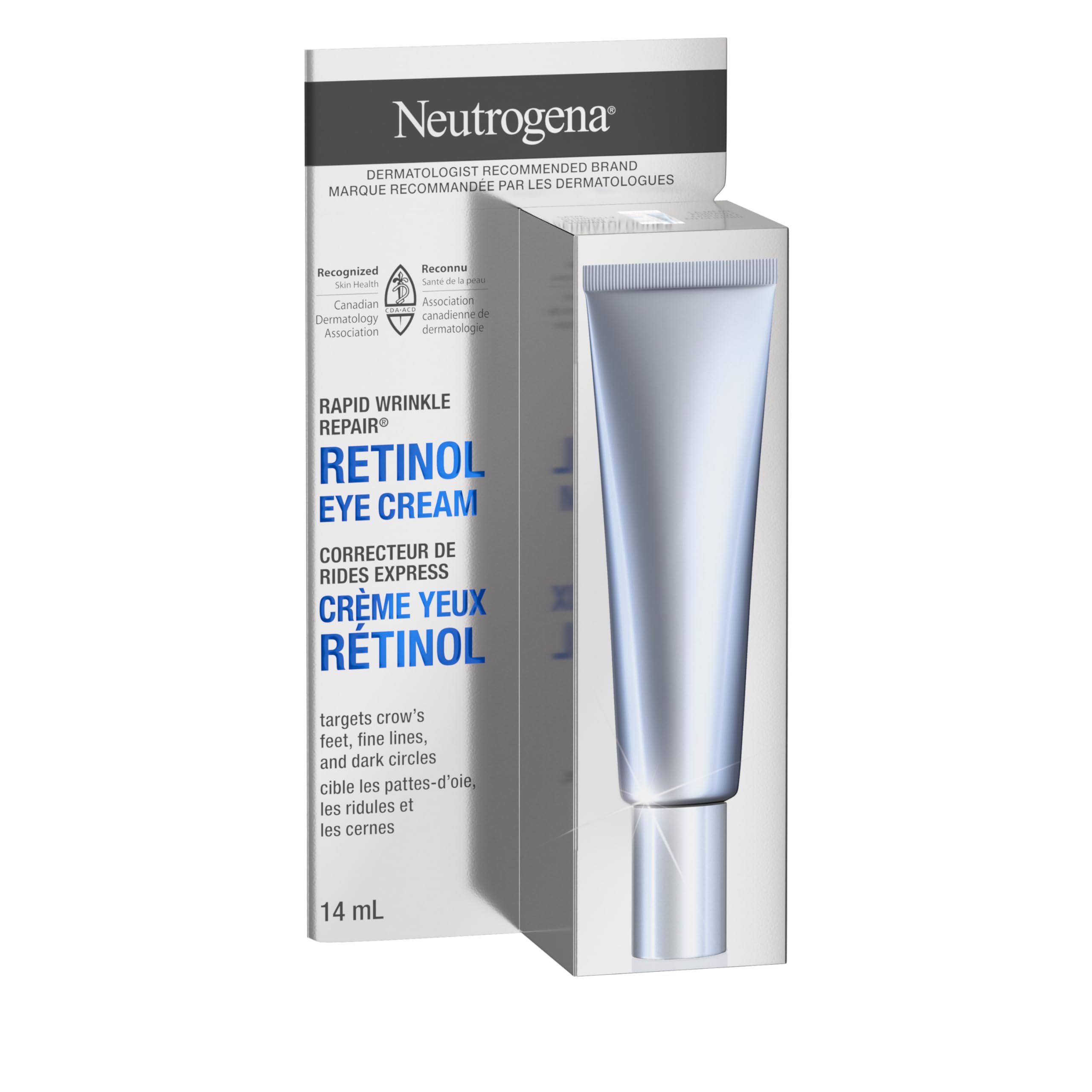 Neutrogena Rapid Wrinkle Repair Regenerating Cream - Retinol Face & Eye Moisturizer - Hyaluronic Acid Serum - 14 mL 🍁 All In One Marketplace Canada
