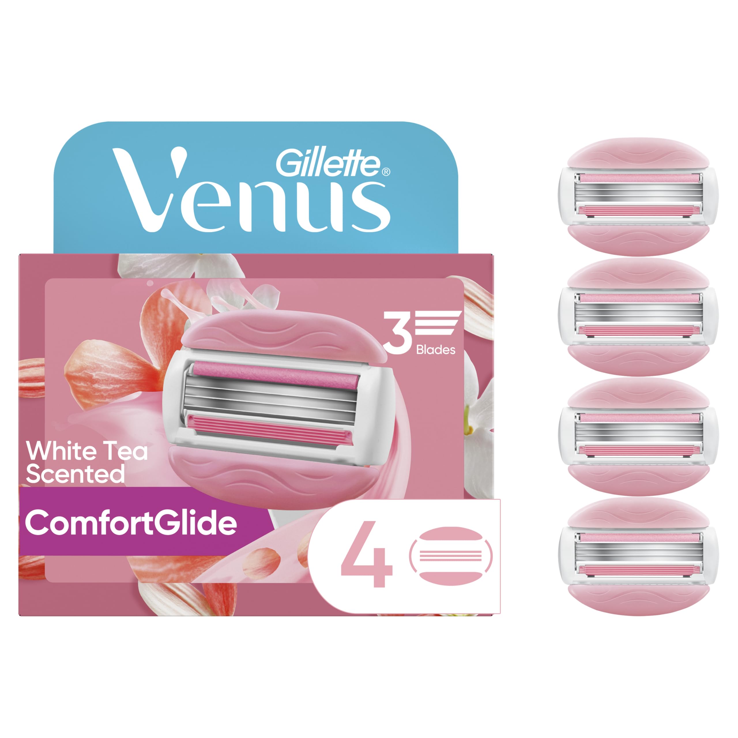 Venus ComfortGlide White Tea Women's Razor Blades, 4 Razor Blade Refills 🍁 All In One Marketplace Canada