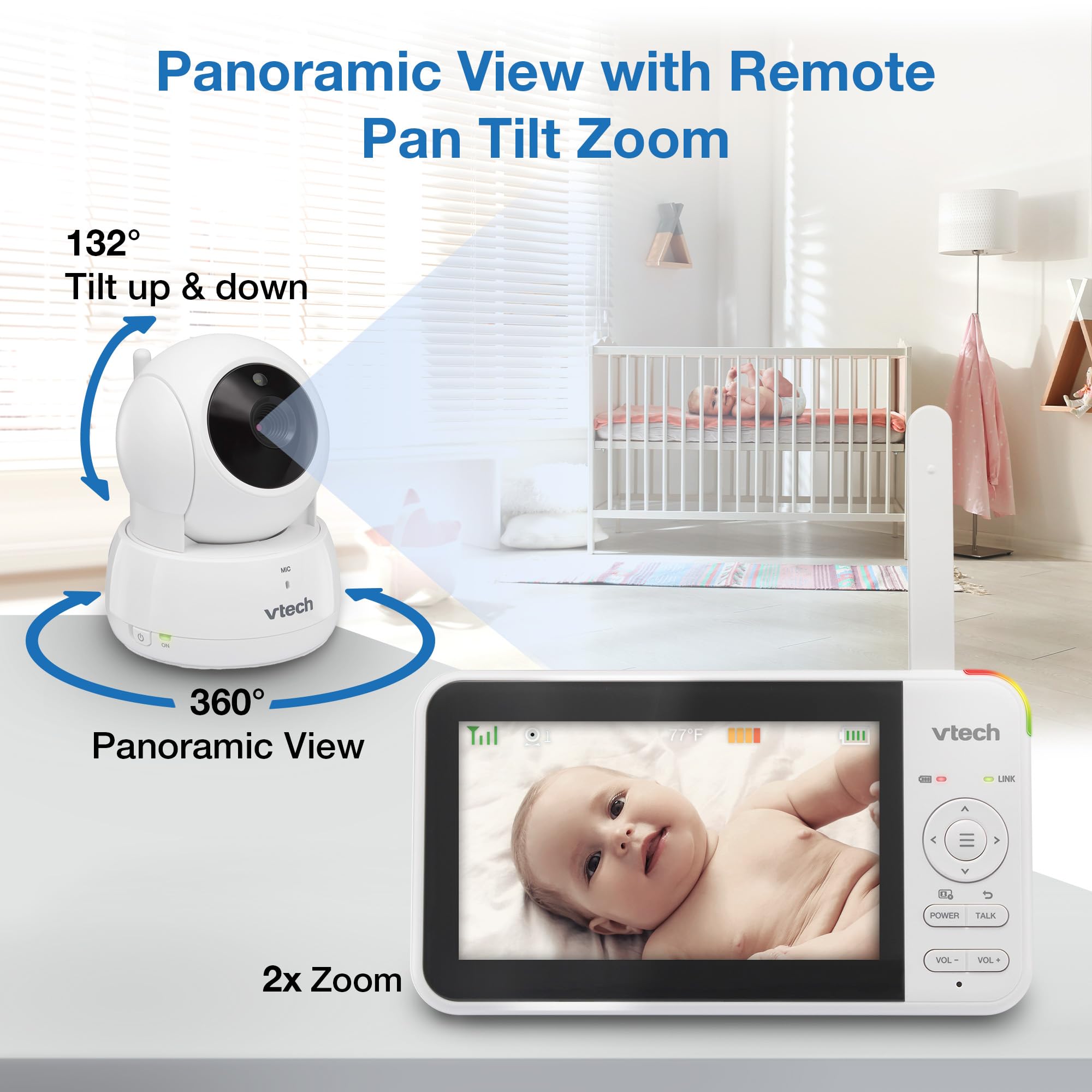 VTech VM924 Pan & Tilt Video Baby Monitor, 5