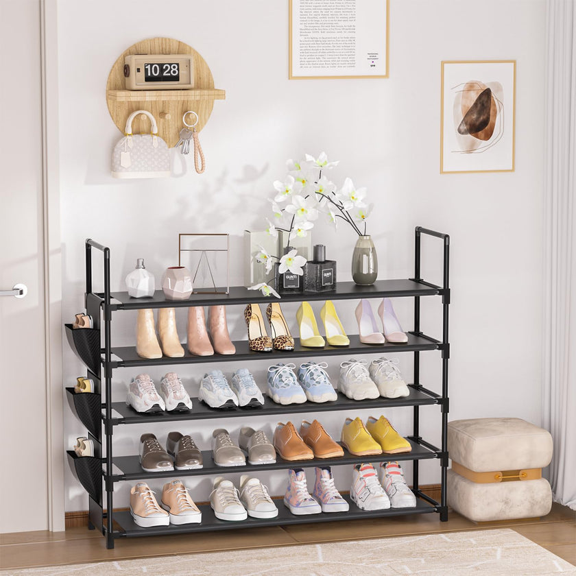 Shoe Rack 5 Tier Shoe Organizer Shoe Storage 20-25 Pairs for Closet Entryway Shoes Holder Space Saving Tall Shoes Shelf for Bedroom Garage Door 🍁 All In One Marketplace Canada