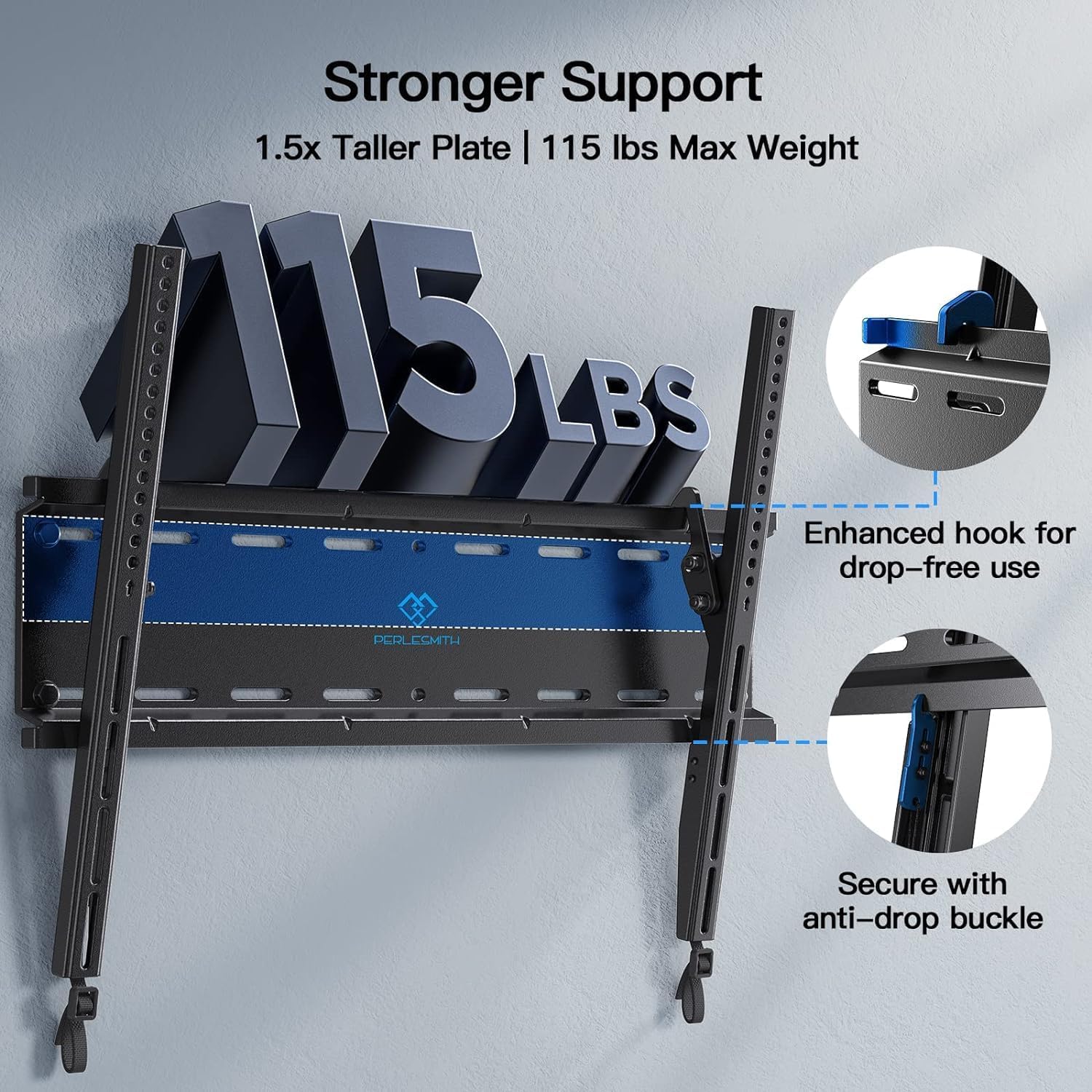 PERLESMITH Tilting TV Wall Mount for 23-60 Inch Flat Curved TVs, Low Profile Tilt TV Mount up to 115 lbs, Wall Mount Bracket Fits 8″/16” Wood Studs, Max VESA 400x400mm, PSMTK1 🍁 All In One Marketplace Canada