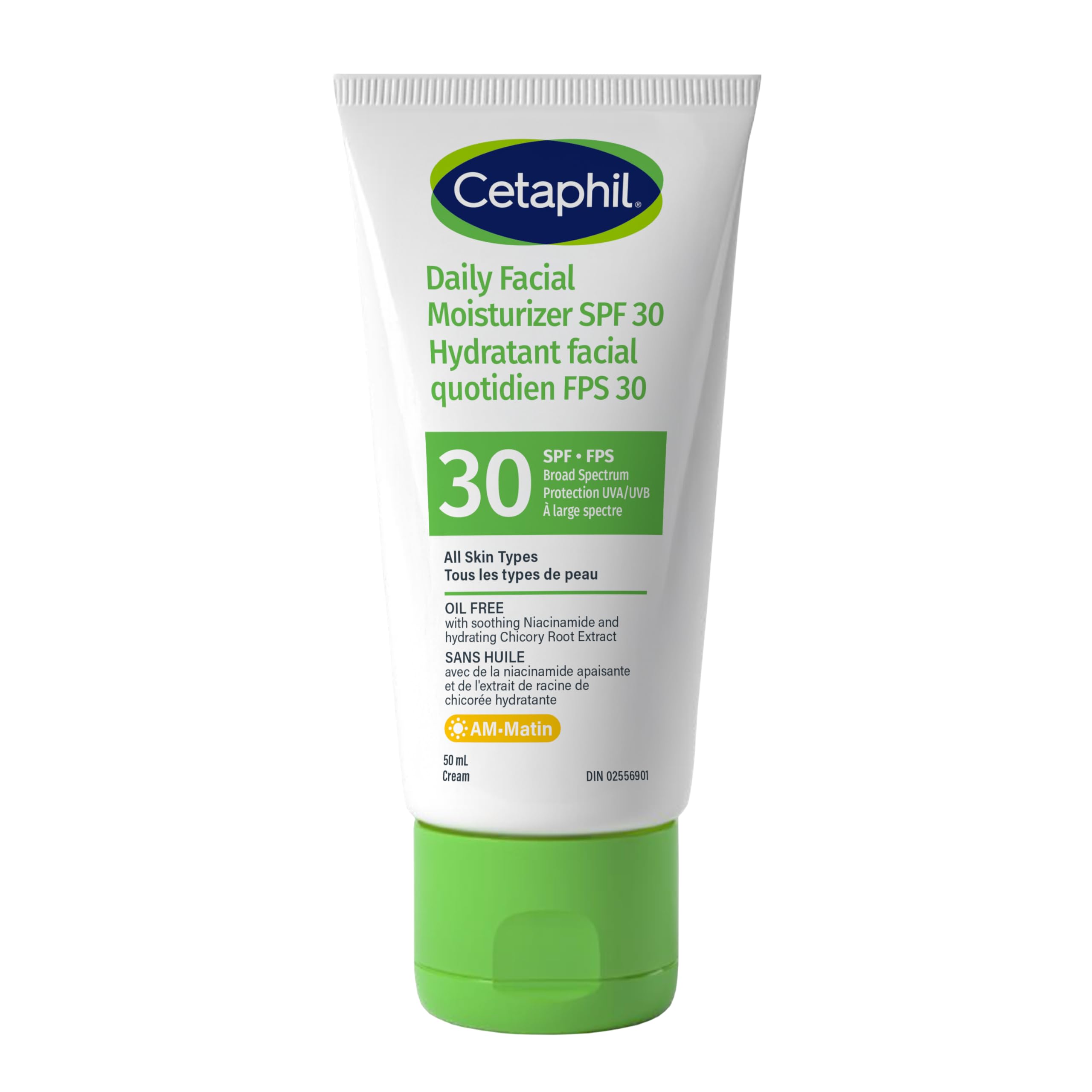 Cetaphil Daily Facial Moisturiser SPF 30, Lightweight SPF Moisturiser for Sensitive Skin, 50ml, Niacinamide & Chicory Extract, UVA/UVB Protection, 24 Hour Hydration, Dermatologist Recommended 🍁 All In One Marketplace Canada