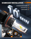 SEALIGHT H13 9008 LED Headlight Bulbs 50000LM 800% Brightness, Dual Hi/Lo Beam, 6000K Cool White, High Low Beam H13 Halogen Replacement, Plug and Play, IP67 Waterproof, Pack of 2 🍁 All In One Marketplace Canada
