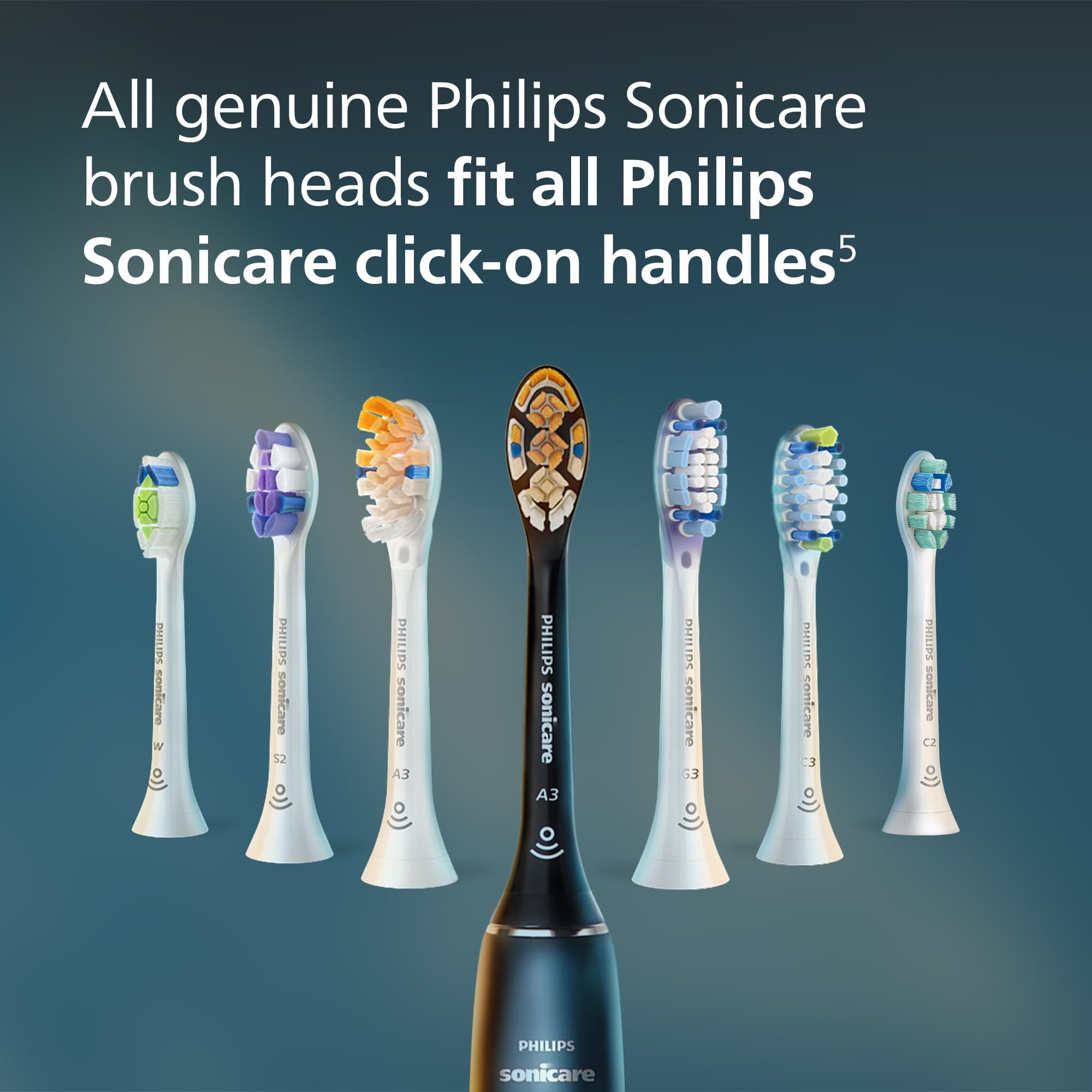 Philips Sonicare W DiamondClean - Genuine Replacement Electric Toothbrush Heads, Black, 2 Pack, HX6062/95 🍁 All In One Marketplace Canada