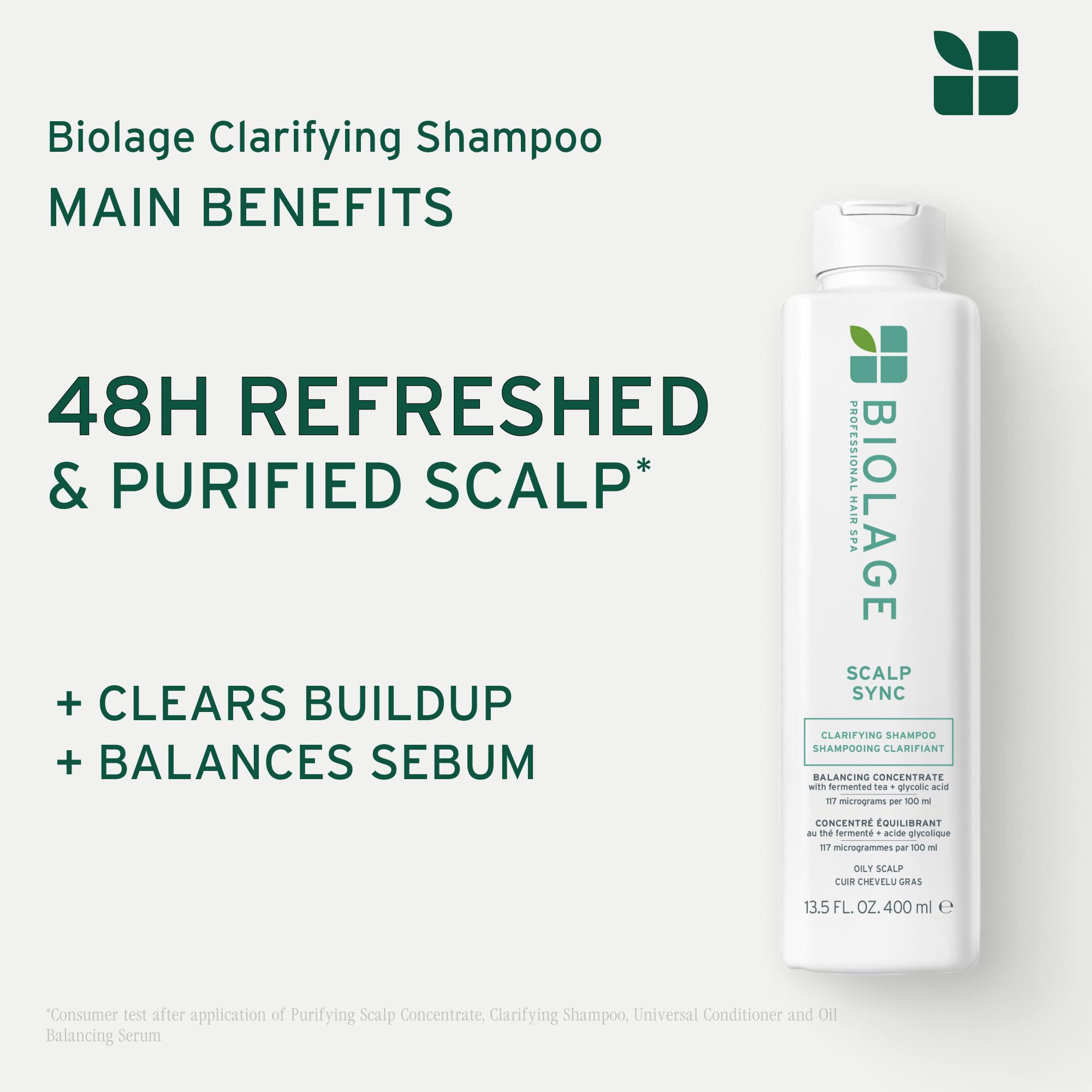 Biolage Clarifying Shampoo, Scalp Sync, Removes Residue, Buildup and Excess Oil, For Oily Hair & Scalp, Gently Exfoliates With Glycolic Acid, Paraben and Silicone Free, Vegan, Cruelty Free 🍁 All In One Marketplace Canada