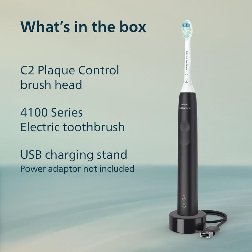 Philips Sonicare 4100 Power Toothbrush, Rechargeable Electric Toothbrush with Pressure Sensor, Black HX3681/24 🍁 All In One Marketplace Canada