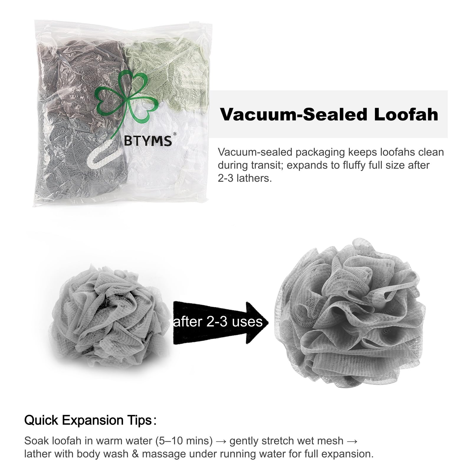 BTYMS Bath Sponge Shower Loofahs 60g Mesh Pouf Bath Scrunchies Body Wash Puff Shower Puff - Pack of 4 🍁 All In One Marketplace Canada