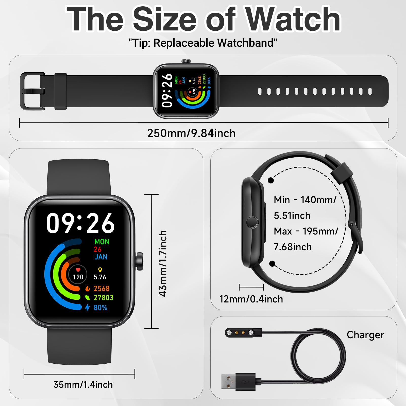 Smart Watch for Men Women with Bluetooth Call,Alexa Built-in Smartwatch,1.83