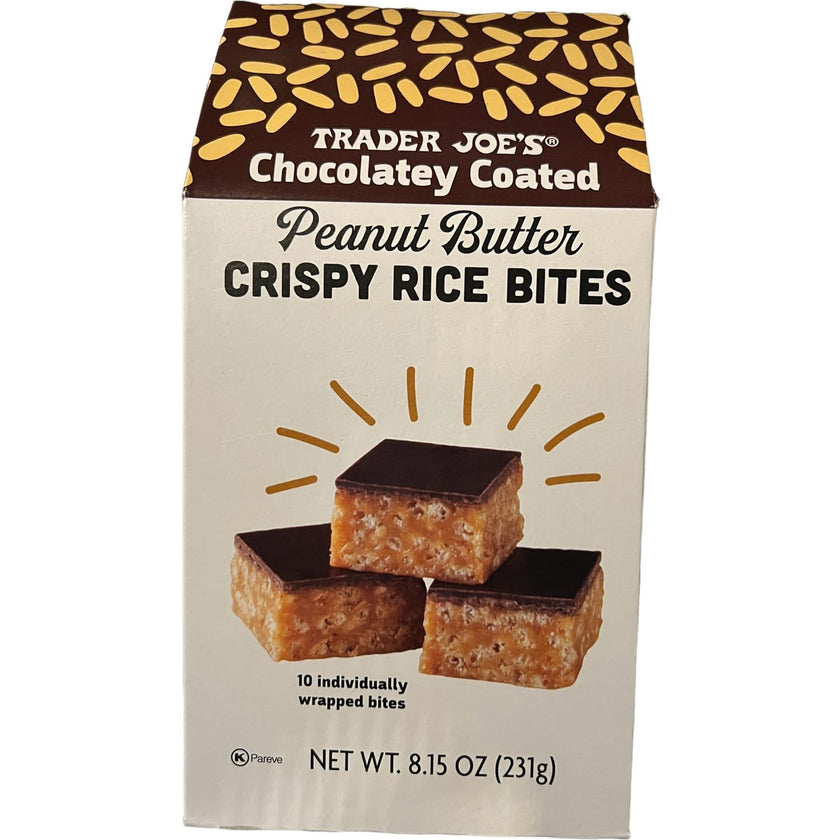 Trader Joe's Chocolatey Coated Peanut Butter Crispy Rice Bites, 231g