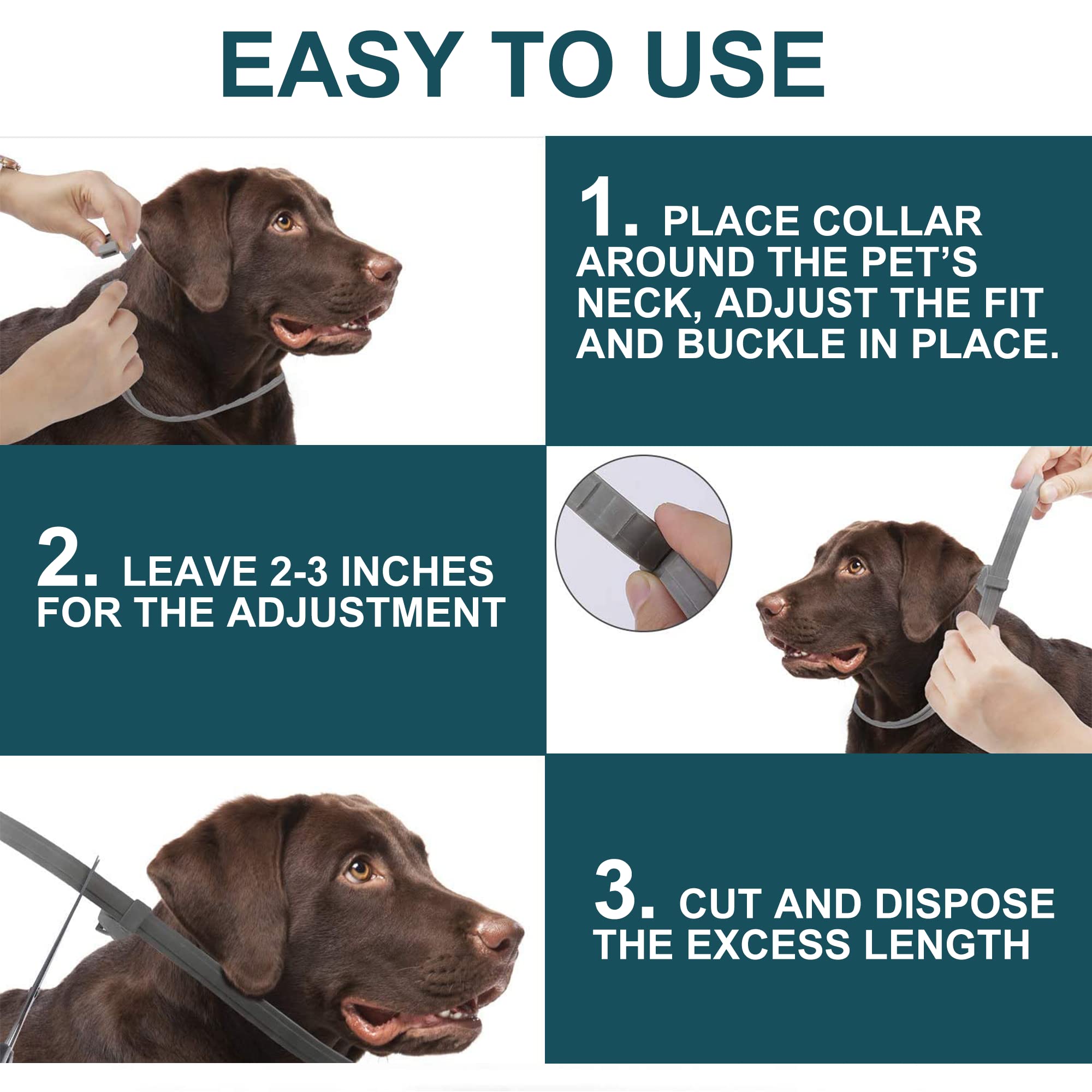 2 Pack Adjustable Collars for Dog, Prevention for 16 Months, Waterproof, 63.5cm for Small, Medium and Large Dogs, Over 7 Weeks Old Use 🍁 All In One Marketplace Canada