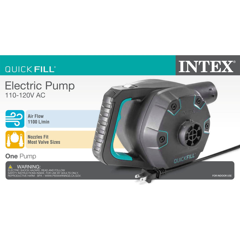 INTEX 66643E QuickFill 120 Volt AC Electric Pump: Inflates and Deflates Air Mattresses – Includes 3 Interrconnecting Nozzles – Easy Carry Handle – 1100 L/Min Air Flow – Indoor Use 🍁 All In One Marketplace Canada