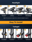 Oldowl Upgraded Bike Lights Super Bright, 4+6 Modes Rechargeable Bike Lights Front and Back with Side Lights, 360°Rotatable Bike Headlight, IP65 Waterproof Bicycle TailLight, Reflectors Accessories 🍁 All In One Marketplace Canada