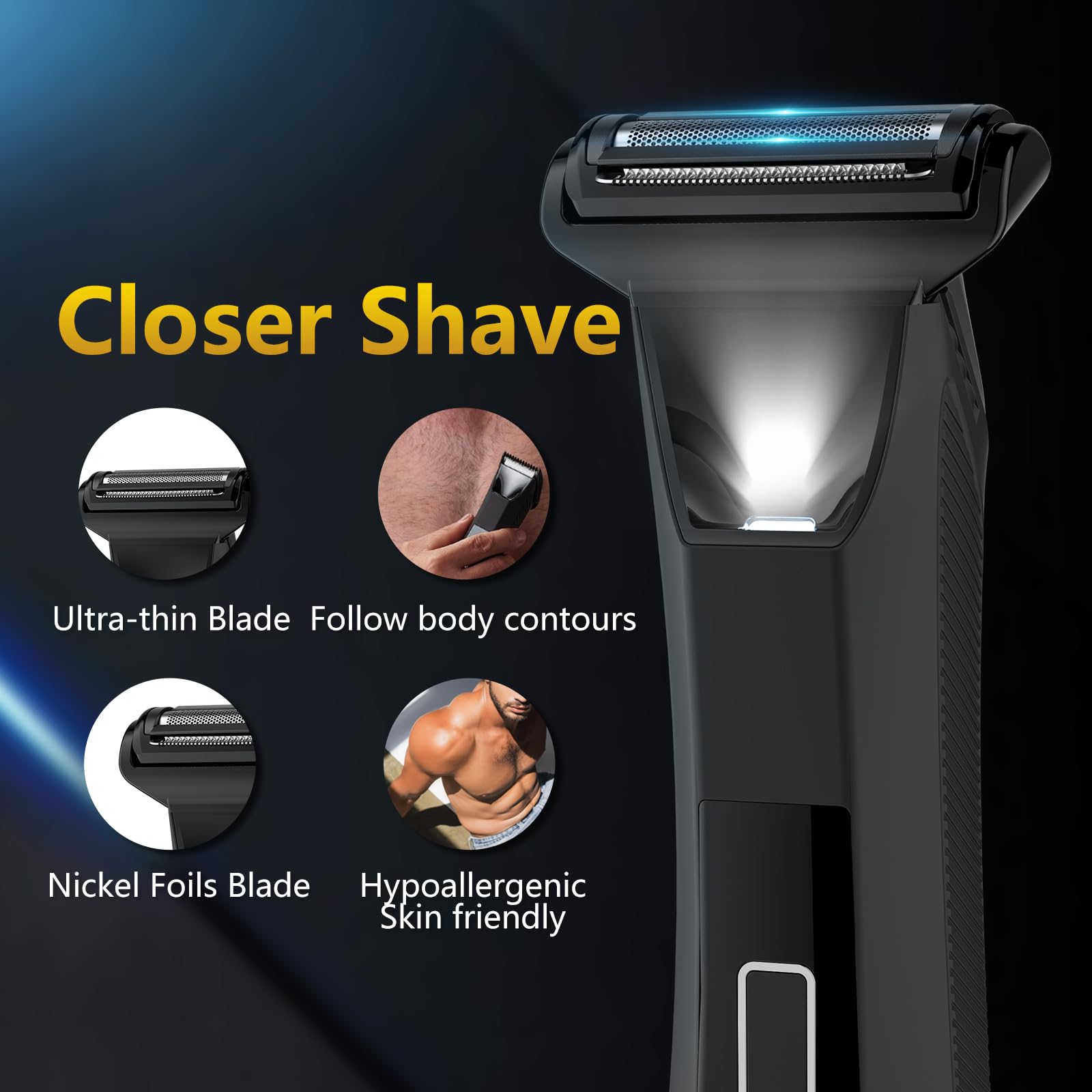 Manscape 3-in-1 Body Trimmer for Men, Groin, Pubic & Ball Hair Shaver No-Nick, Nose Hair Trimmer, Body Groomer for Smooth Shaving, Lightweight with Travel Lock, LED Display, IPX7 Waterproof, Gift Men 🍁 All In One Marketplace Canada