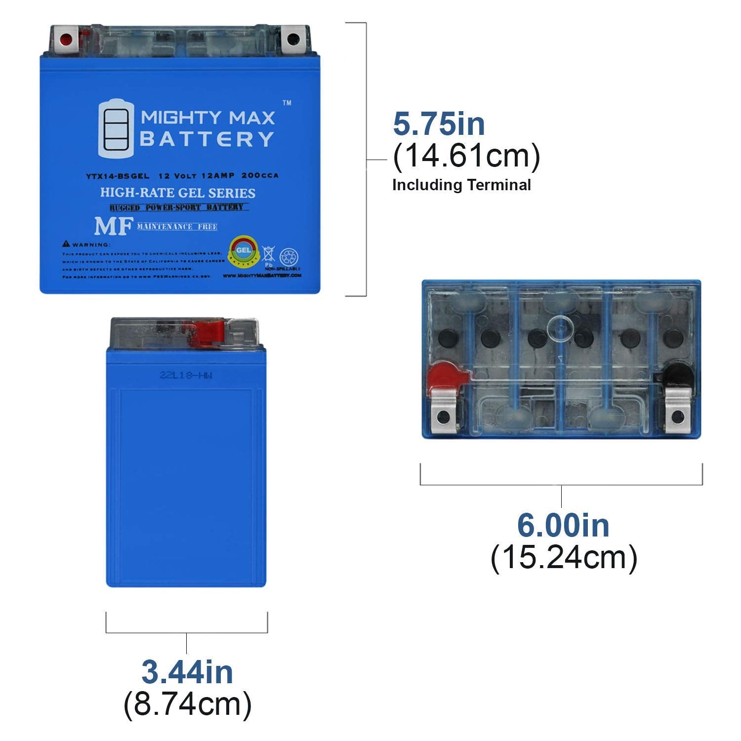 Mighty Max Battery YTX14-BS Gel - 12V 12AH 200 CCA - Battery Brand Product 🍁 All In One Marketplace Canada