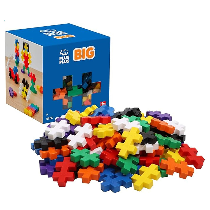 PLUS PLUS - 100 Pcs 30 x 50 mm Big Basic Colors Mix Building Blocks 🍁 All In One Marketplace Canada
