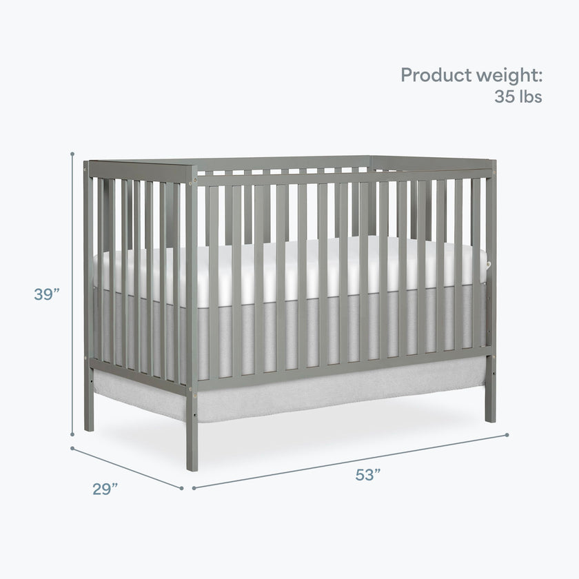Dream On Me Synergy 5-in-1 Convertible Crib in Cool Grey, Greenguard Gold Certified, BSA Certified, 3 Mattress Height Settings, Classic Nursery Furniture 🍁 All In One Marketplace Canada