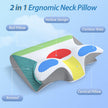 HOMCA Memory Foam Pillow, 2 in 1 Cervical Pillow for Neck Pain Relief, Ergonomic Neck Support Pillows for Side Back Stomach Sleepers with Breathable Pillowcase (Gray) 🍁 All In One Marketplace Canada